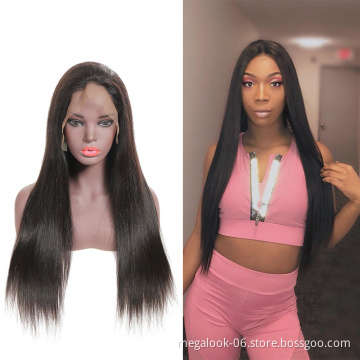 100% Cuticle Aligned Hair Full Hand Tied Straight Human Hair 12-22 Inch Full Lace Wig For Black Women